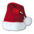 Velvet Santa Hat with Plush Trim - One Size Fits Most